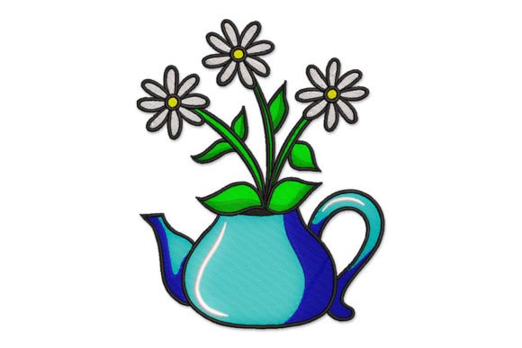Bouquet of Daisy in a Round Blue Teapot Review