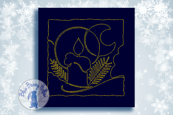 Christmas Quilt Block-Candle Embroidery Design Review