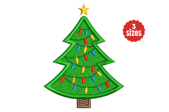 Christmas Tree with String Lights Embroidery Review