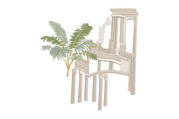 Old Castle with Palm Tree Embroidery Review