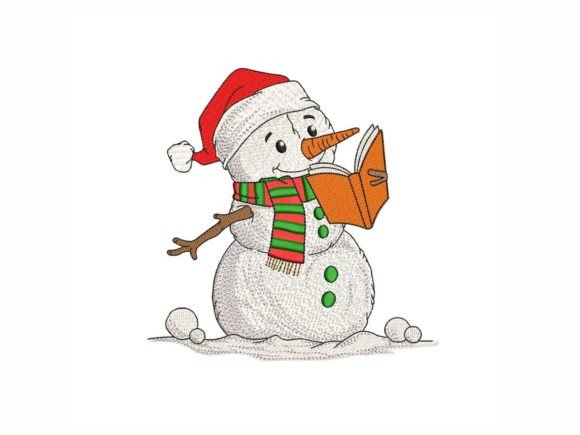 Snowman Reading a Book Embroidery Review